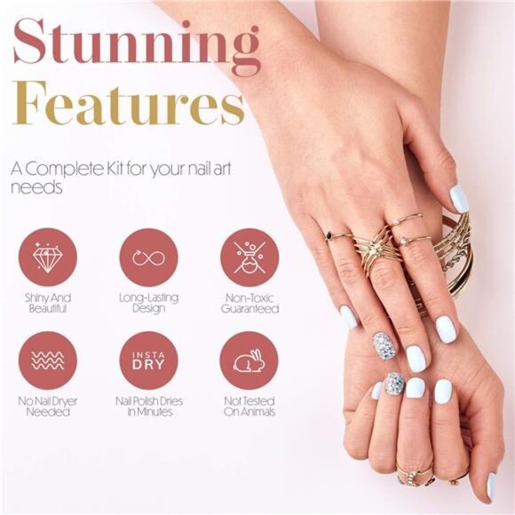 Nail Kit for Girls,Teenitor Nail Art Design Tools Kit with Rhinestones,Nail Gems - Picture 3 of 7